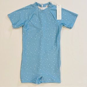 New Minnow One Piece Rashguard Boys 7-8 Girls Atlantic Star Bathing Swim Suit